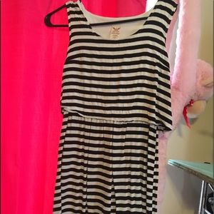 black and white striped dress